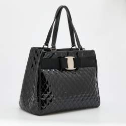 Pre Owned Salvatore Ferragamo Black Quilted Leather Tote