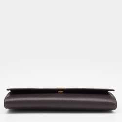 Pre Owned Salvatore Ferragamo Dark Brown Leather Continental Wallet