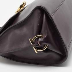 Pre Owned Salvatore Ferragamo Purple Leather Medium Sofia Top Handle Bag