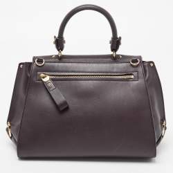 Pre Owned Salvatore Ferragamo Purple Leather Medium Sofia Top Handle Bag