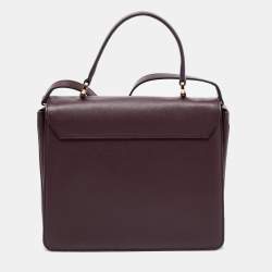 مملوكة مسبقًا Salvatore Ferragamo Burgundy Leather Kelly Top Handle Bag