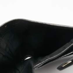 مملوكة مسبقًا Salvatore Ferragamo Black Grained Leather Gancini Trifolfd Wallet