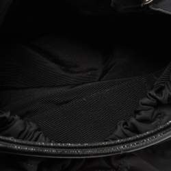 Pre Owned Salvatore Ferragamo Black Nylon and Patent Leather Hobo