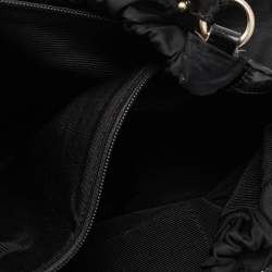 Pre Owned Salvatore Ferragamo Black Nylon and Patent Leather Hobo