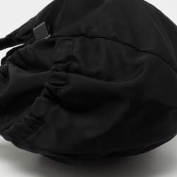 Pre Owned Salvatore Ferragamo Black Nylon and Patent Leather Hobo