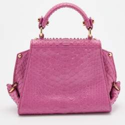 مملوكة مسبقًا Salvatore Ferragamo Pink Python Mini Sofia Top Handle Bag