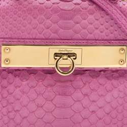 مملوكة مسبقًا Salvatore Ferragamo Pink Python Mini Sofia Top Handle Bag
