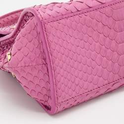مملوكة مسبقًا Salvatore Ferragamo Pink Python Mini Sofia Top Handle Bag