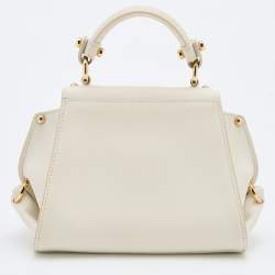 مملوكة مسبقًا Salvatore Ferragamo White Leather Mini Sofia Top Handle Bag