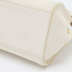 مملوكة مسبقًا Salvatore Ferragamo White Leather Mini Sofia Top Handle Bag