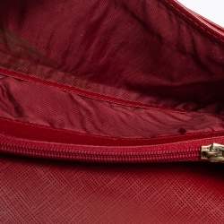 Salvatore Ferragamo Red Leather Double Gancio Continental Wallet