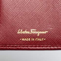 Salvatore Ferragamo Red Leather Double Gancio Continental Wallet
