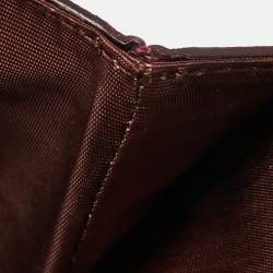 Pre Owned Salvatore Ferragamo Purple Leather Vara Bow Chain Shoulder Bag