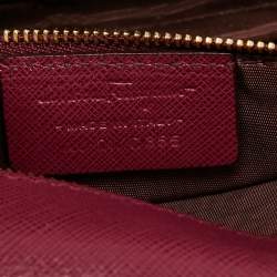Pre Owned Salvatore Ferragamo Purple Leather Vara Bow Chain Shoulder Bag