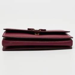 Pre Owned Salvatore Ferragamo Purple Leather Vara Bow Chain Shoulder Bag