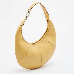 Pre Owned Salvatore Ferragamo Yellow Leather Hobo