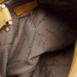 Pre Owned Salvatore Ferragamo Yellow Leather Hobo