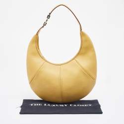 Pre Owned Salvatore Ferragamo Yellow Leather Hobo