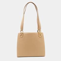 Pre Owned Salvatore Ferragamo Beige Leather Tote
