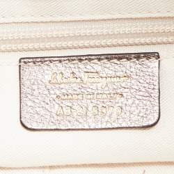 Pre Owned Salvatore Ferragamo Metallic Leather Marisa Satchel