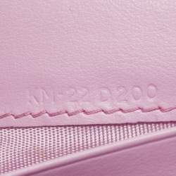 Pre Owned Salvatore Ferragamo Light Pink Leather Floral Flap Chain Shoulder Bag