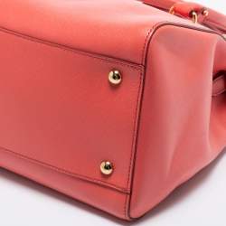 Pre Owned Salvatore Ferragamo Pink Leather Medium Batik Tote