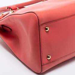 Pre Owned Salvatore Ferragamo Pink Leather Medium Batik Tote