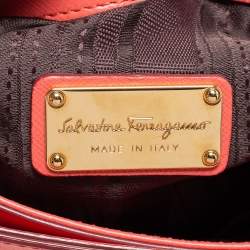 Pre Owned Salvatore Ferragamo Pink Leather Medium Batik Tote