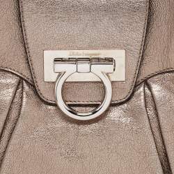 Pre Owned Salvatore Ferragamo Metallic Leather Marisa Hobo