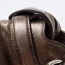 Pre Owned Salvatore Ferragamo Metallic Leather Marisa Hobo