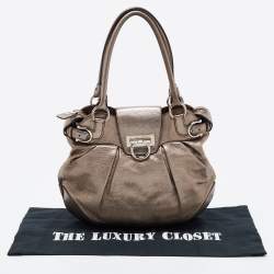 Pre Owned Salvatore Ferragamo Metallic Leather Marisa Hobo