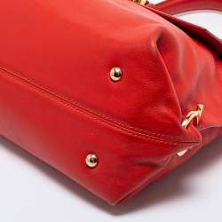 Pre Owned Salvatore Ferragamo Red Leather Sofia Top Handle Bag