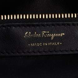 Pre Owned Salvatore Ferragamo Black Leather Sonia Tote