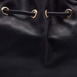 Pre Owned Salvatore Ferragamo Black Leather Sonia Tote