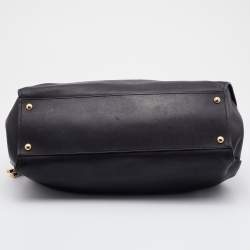 Pre Owned Salvatore Ferragamo Black Leather Sonia Tote