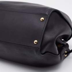 Pre Owned Salvatore Ferragamo Black Leather Sonia Tote
