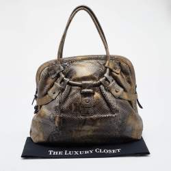 Salvatore Ferragamo Multicolor Python Satchel