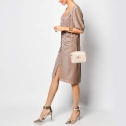 مملوكة مسبقًا Salvatore Ferragamo Beige Saffiano Leather Vara Bow Shoulder Bag