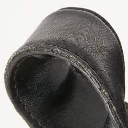 Pre Owned Salvatore Ferragamo Black Gancini Canvas and Leather Shoulder Bag