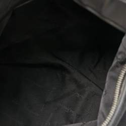 Pre Owned Salvatore Ferragamo Black Gancini Canvas and Leather Shoulder Bag