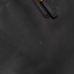 Pre Owned Salvatore Ferragamo Black Leather and Python Whitney Tote 