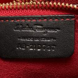 Pre Owned Salvatore Ferragamo Black Leather and Python Whitney Tote 