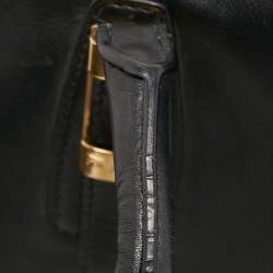 Pre Owned Salvatore Ferragamo Black Leather and Python Whitney Tote 