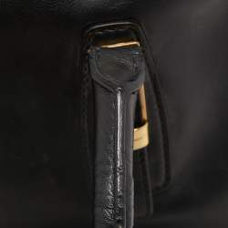 Pre Owned Salvatore Ferragamo Black Leather and Python Whitney Tote 