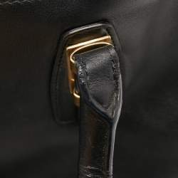 Pre Owned Salvatore Ferragamo Black Leather and Python Whitney Tote 