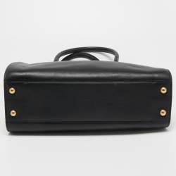 Pre Owned Salvatore Ferragamo Black Leather and Python Whitney Tote 