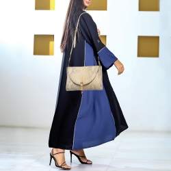 Salvatore Ferragamo Grey/Off White Python Gancini Flap Shoulder Bag