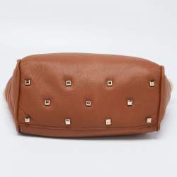 Salvatore Ferragamo Brown Leather and Shearling The Studio Top Handle Bag