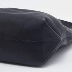 Pre Owned Salvatore Ferragamo Black Leather Gancini Belt Hobo