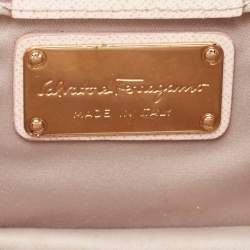 Pre Owned Salvatore Ferragamo Pink Leather Mini Ginny Crossbody Bag